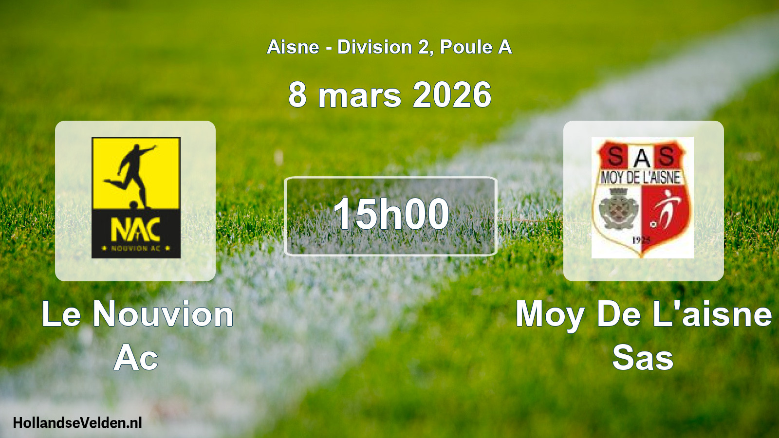 Match programmé: Le Nouvion Ac - Moy De L'aisne Sas (8 mars 2026)