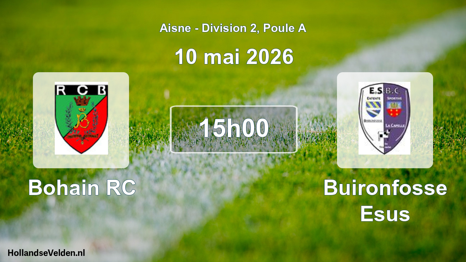 Match programmé: Bohain RC - Buironfosse Esus (10 mai 2026)