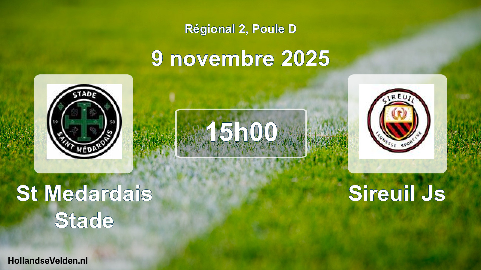 Scheduled Match: St Medardais Stade - Sireuil Js (9 November 2025)
