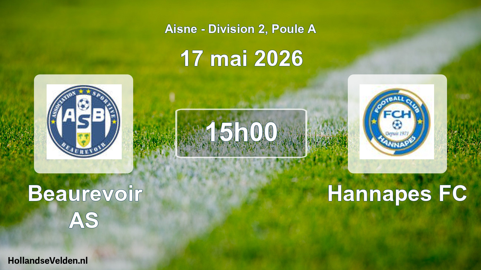 Match programmé: Beaurevoir AS - Hannapes FC (17 mai 2026)