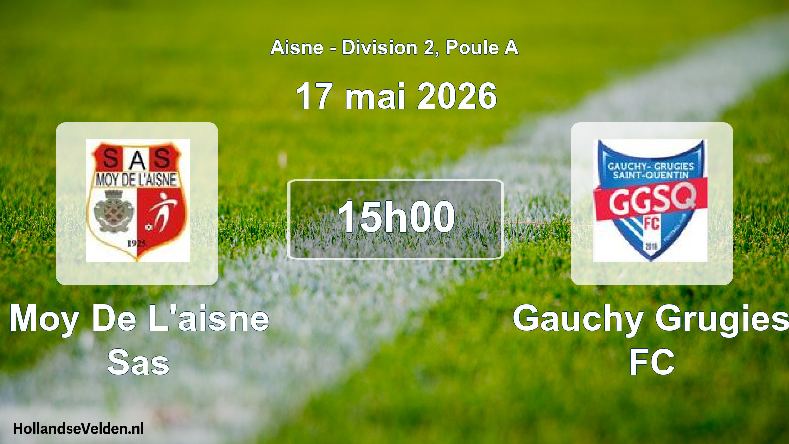 Match programmé: Moy De L'aisne Sas - Gauchy Grugies FC (17 mai 2026)