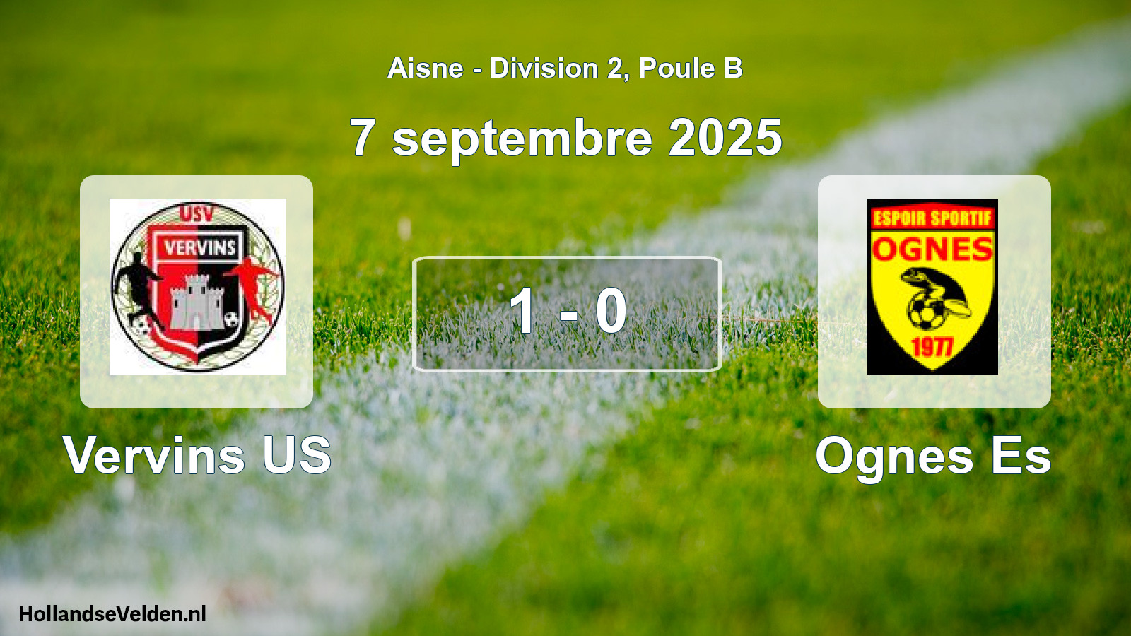 Match joué: Vervins US - Ognes Es 1 - 0 (7 septembre 2025)