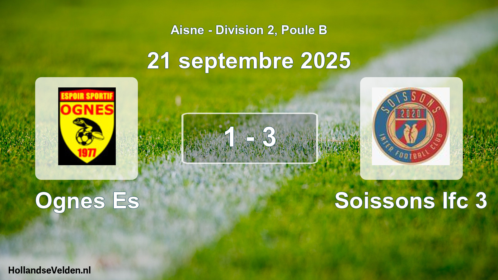 Gespeelde wedstrijd: Ognes Es - Soissons Ifc 3 1 - 3 (21 september 2025)