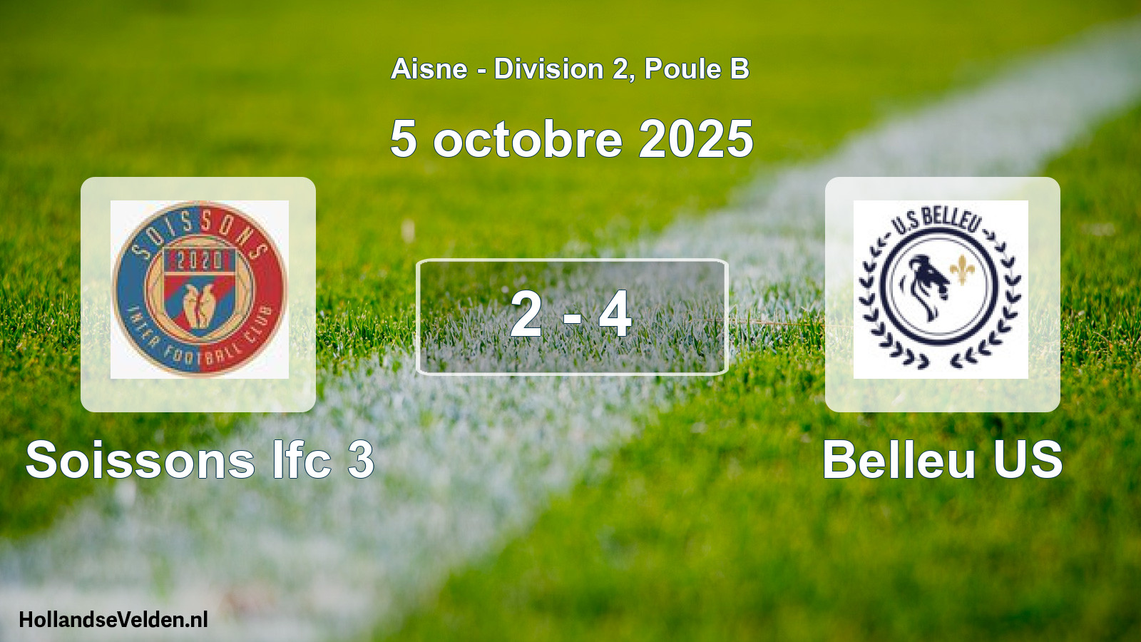 Match joué: Soissons Ifc 3 - Belleu US 2 - 4 (5 octobre 2025)