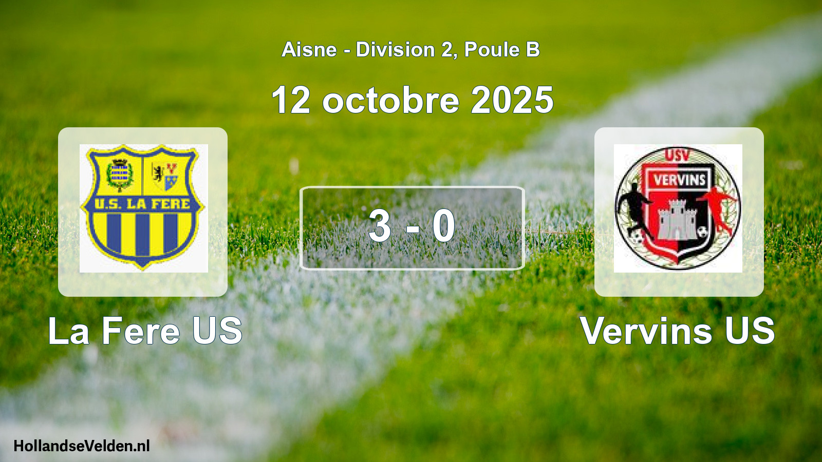 Total number of matches played: La Fere US - Vervins US 3 - 0 (12 October 2025)