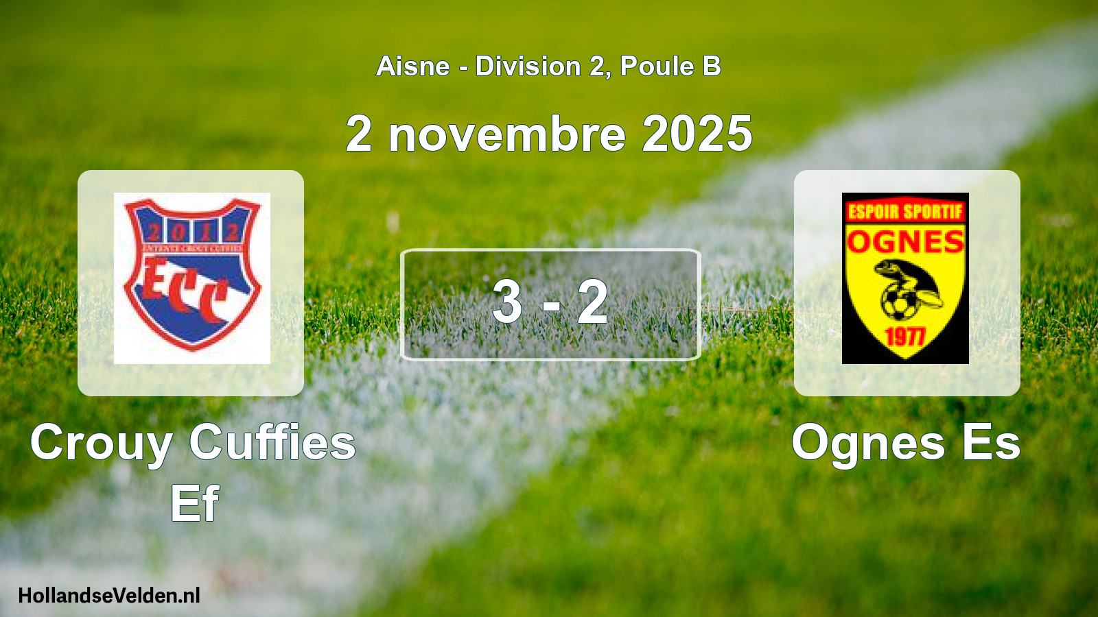 Match joué: Crouy Cuffies Ef - Ognes Es 3 - 2 (2 novembre 2025)