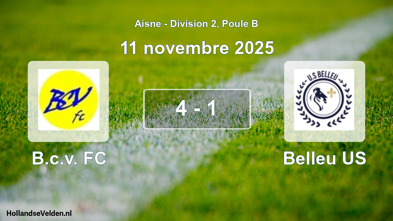 Match joué: B.c.v. FC - Belleu US 4 - 1 (11 novembre 2025)