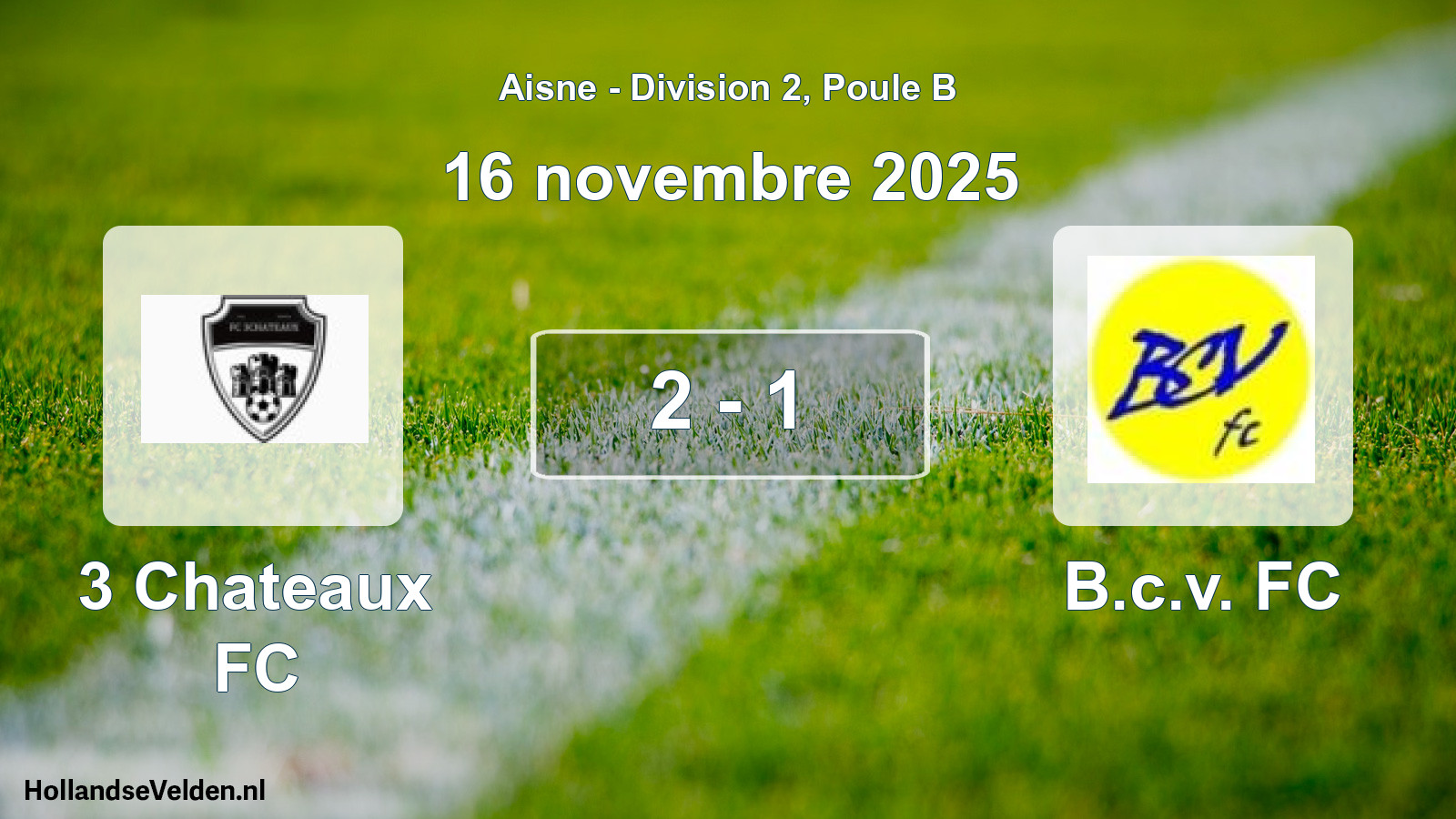 Total number of matches played: 3 Chateaux FC - B.c.v. FC 2 - 1 (16 November 2025)