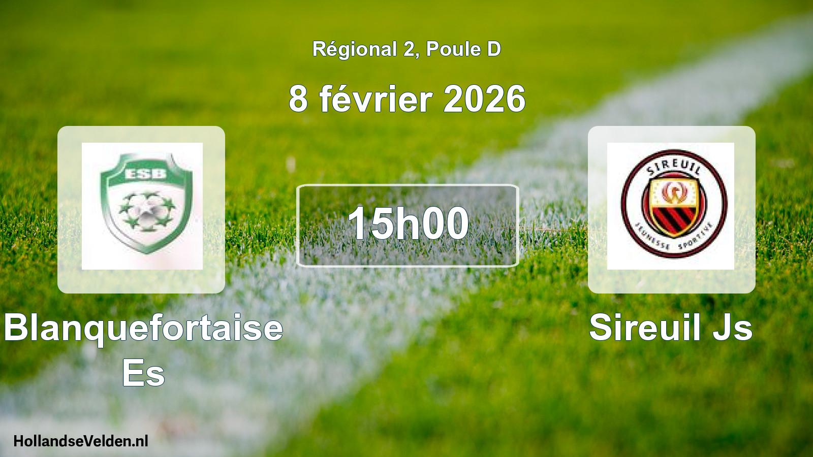 Geplande wedstrijd: Blanquefortaise Es - Sireuil Js (8 février 2026)