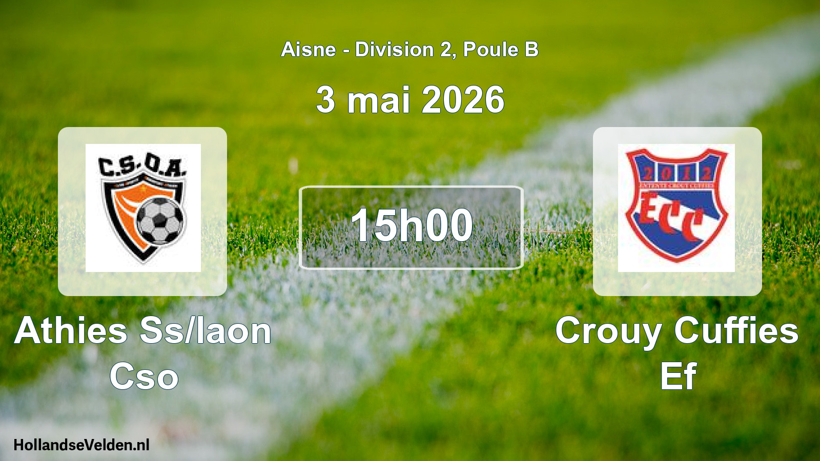 Match programmé: Athies Ss/laon Cso - Crouy Cuffies Ef (3 mai 2026)