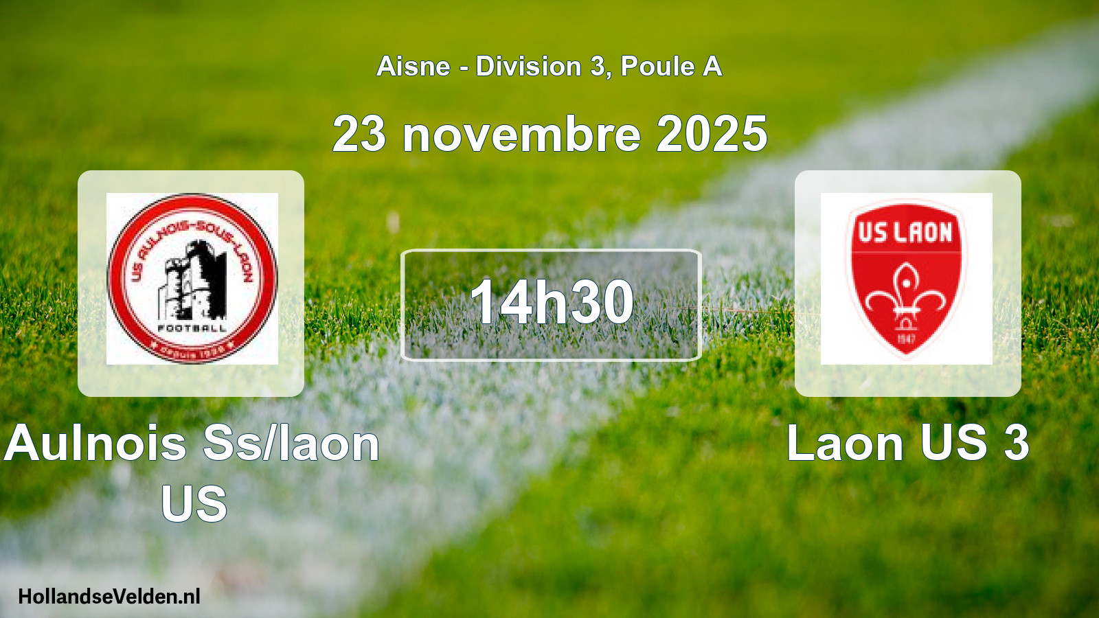 Match programmé: Aulnois Ss/laon US - Laon US 3 (23 novembre 2025)