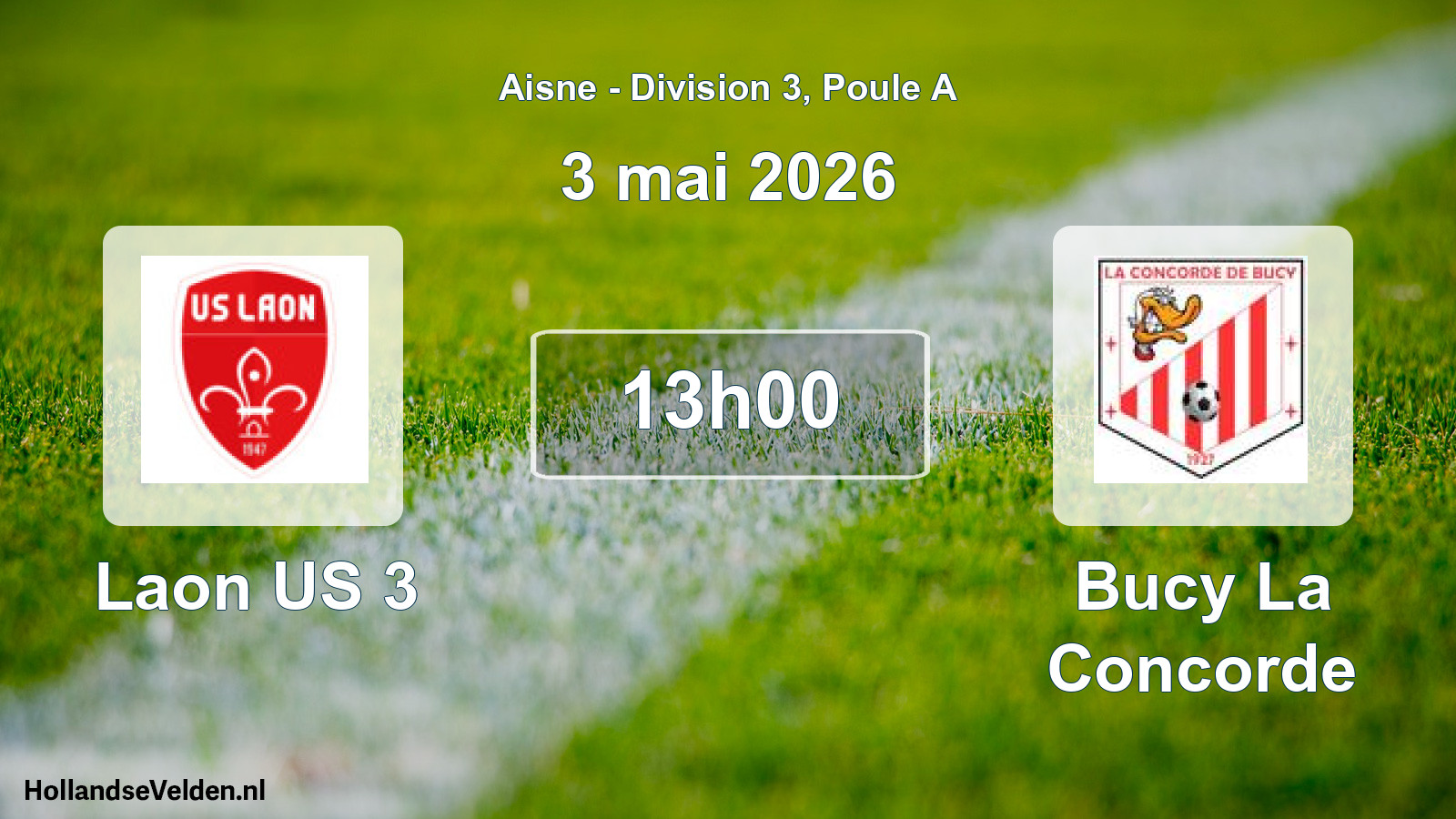 Match programmé: Laon US 3 - Bucy La Concorde (3 mai 2026)