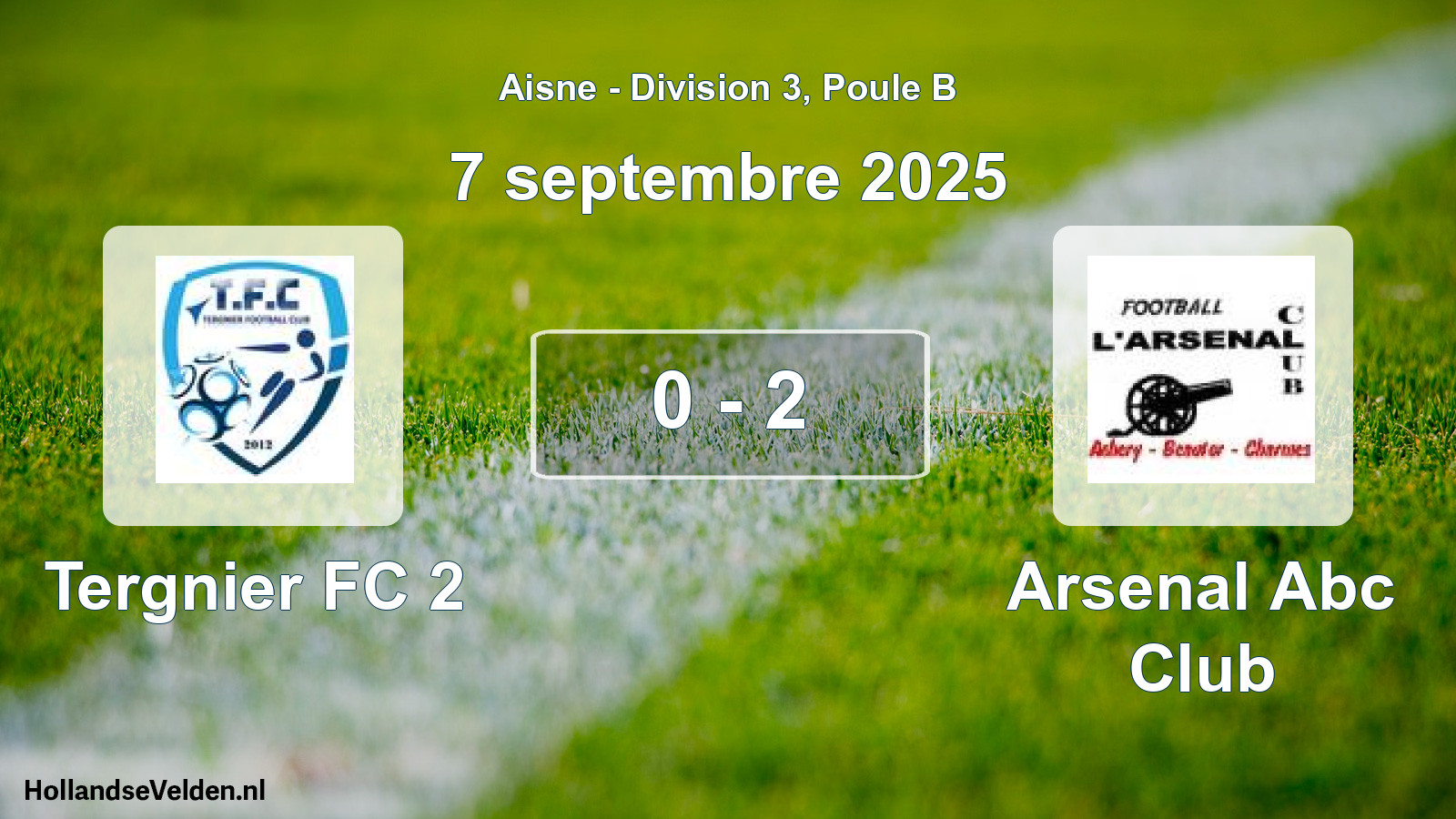 Gespeelde wedstrijd: Tergnier FC 2 - Arsenal Abc Club 0 - 2 (7 september 2025)