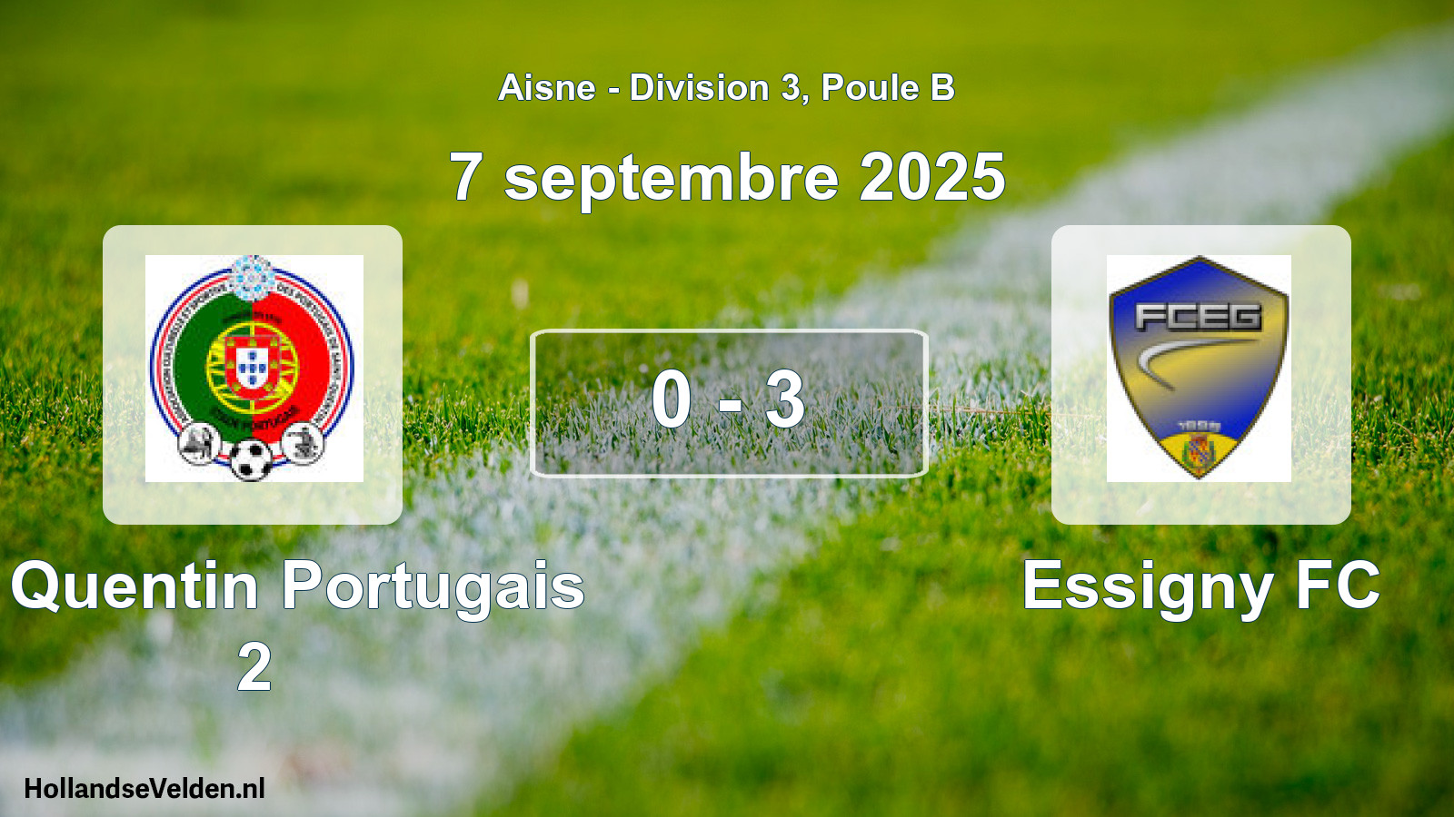 Gespeelde wedstrijd: St Quentin Portugais 2 - Essigny FC 0 - 3 (7 september 2025)