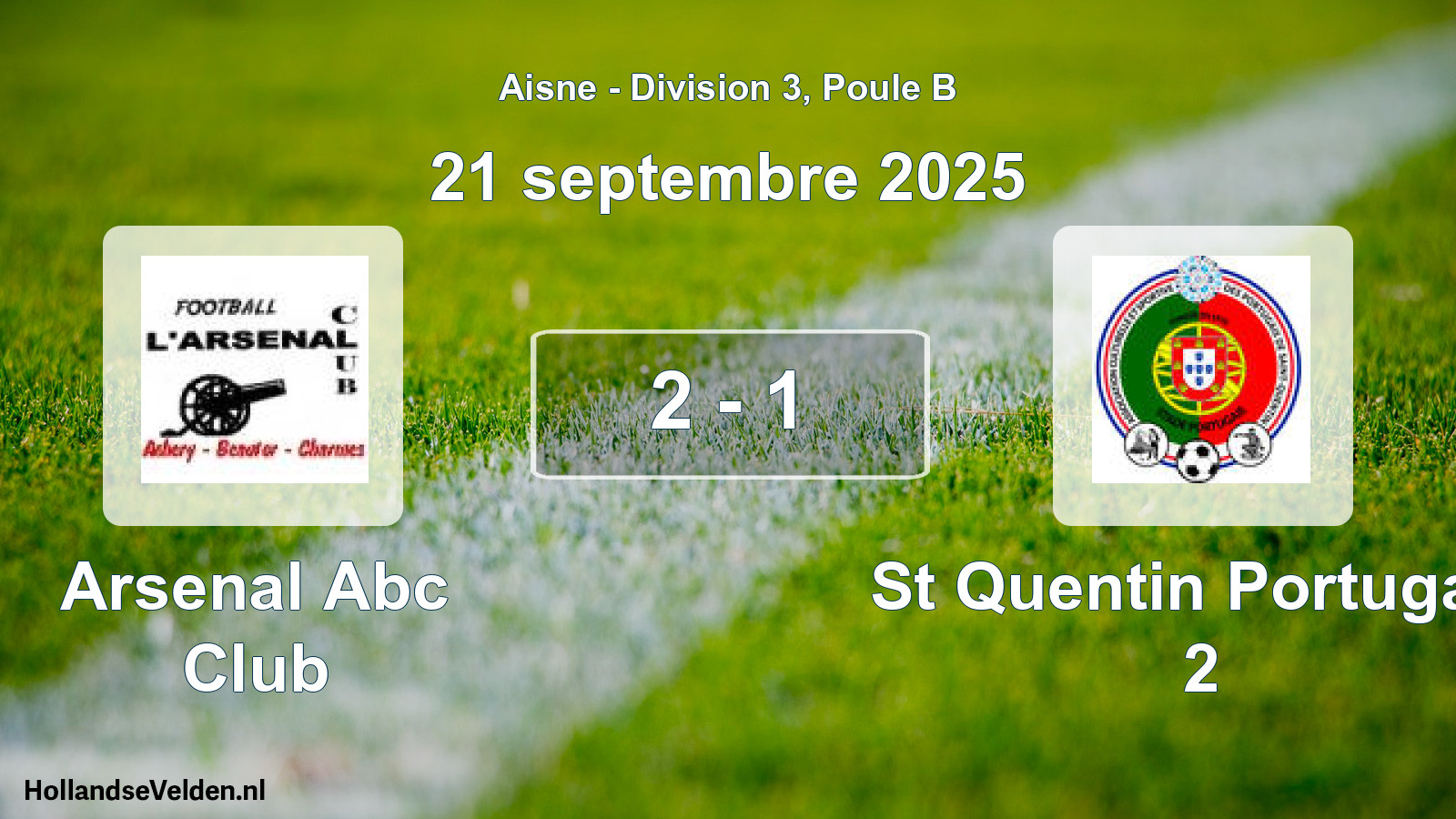 Gespeelde wedstrijd: Arsenal Abc Club - St Quentin Portugais 2 2 - 1 (21 september 2025)