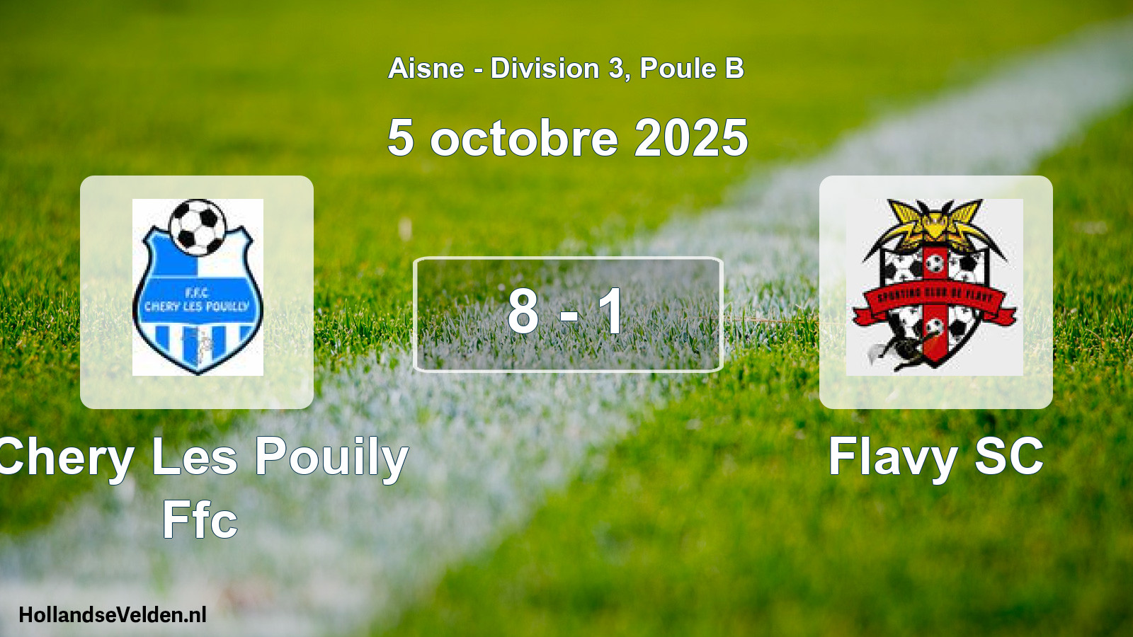 Match joué: Chery Les Pouily Ffc - Flavy SC 8 - 1 (5 octobre 2025)