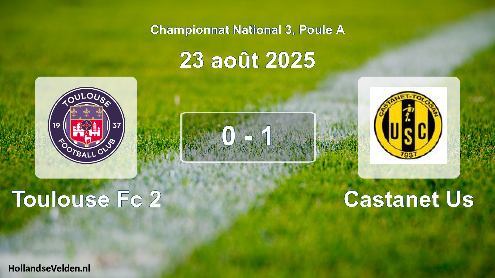 Total number of matches played: Toulouse Fc 2 - Castanet Us 0 - 1 (23 August 2025)