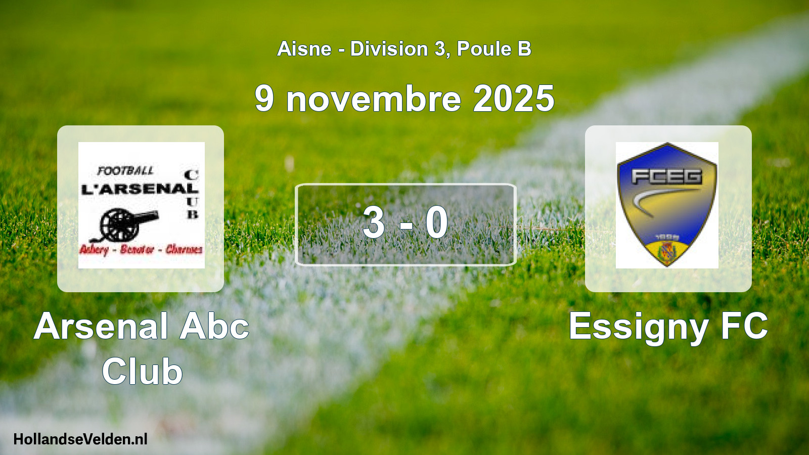 Match joué: Arsenal Abc Club - Essigny FC 3 - 0 (9 novembre 2025)