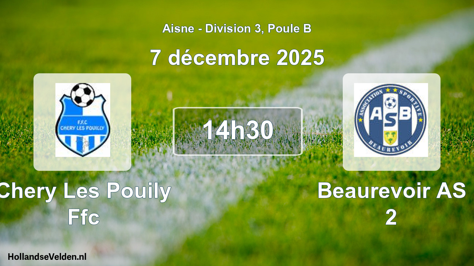 Geplande wedstrijd: Chery Les Pouily Ffc - Beaurevoir AS 2 (7 december 2025)