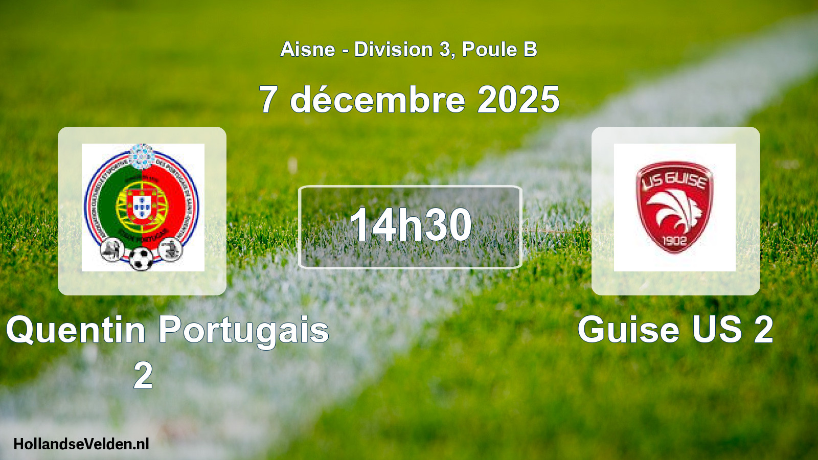 Match programmé: St Quentin Portugais 2 - Guise US 2 (7 décembre 2025)