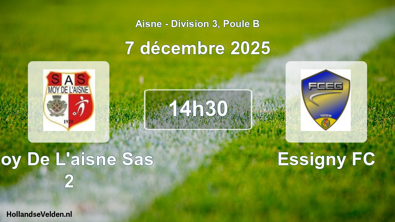 Match programmé: Moy De L'aisne Sas 2 - Essigny FC (7 décembre 2025)