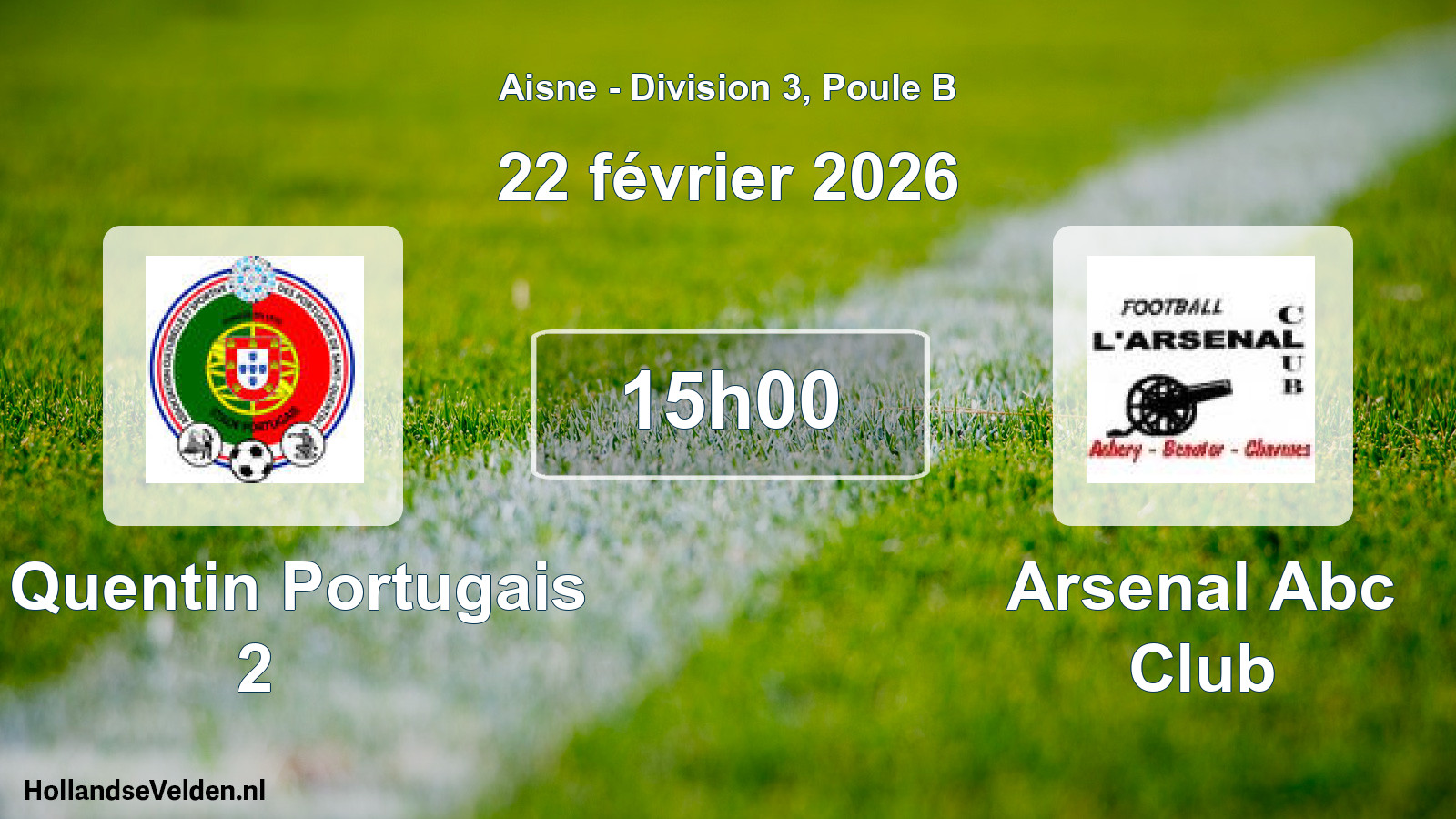 Match programmé: St Quentin Portugais 2 - Arsenal Abc Club (22 février 2026)