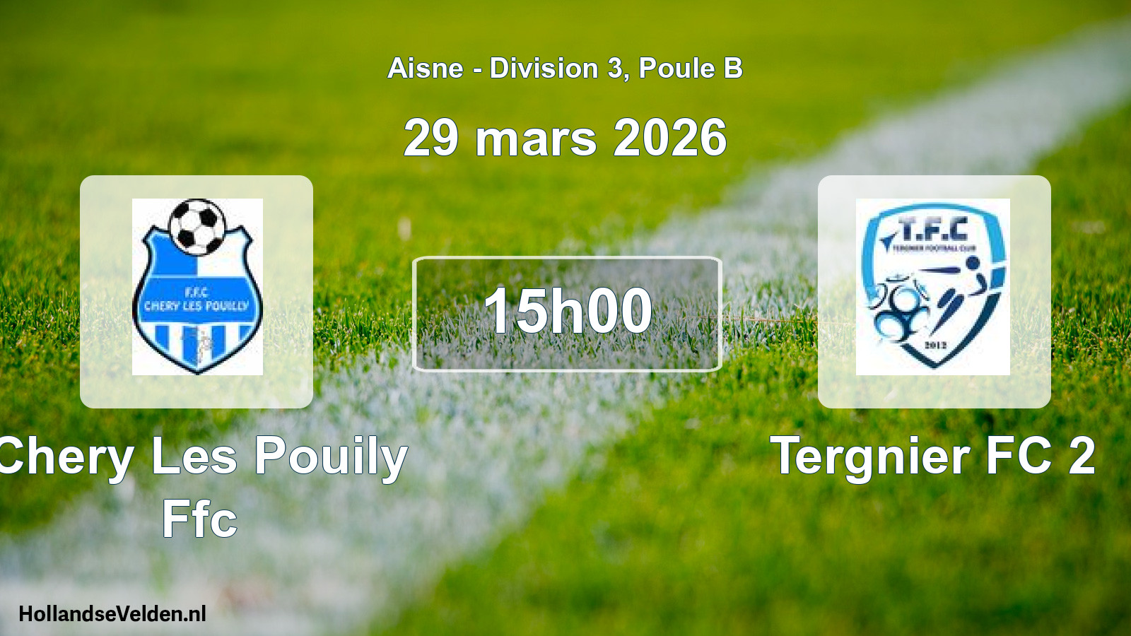Geplande wedstrijd: Chery Les Pouily Ffc - Tergnier FC 2 (29 maart 2026)