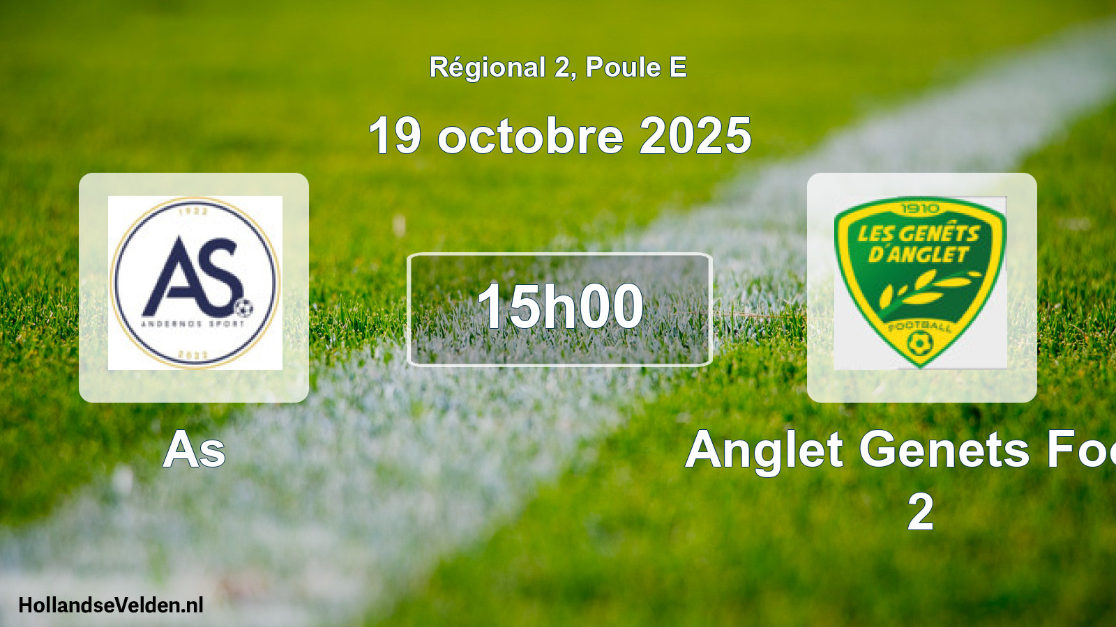 Scheduled Match: As - Anglet Genets Foot 2 (19 October 2025)