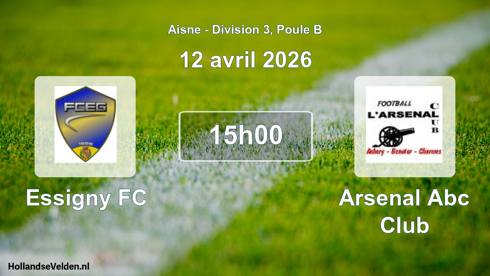 Geplande wedstrijd: Essigny FC - Arsenal Abc Club (12 april 2026)