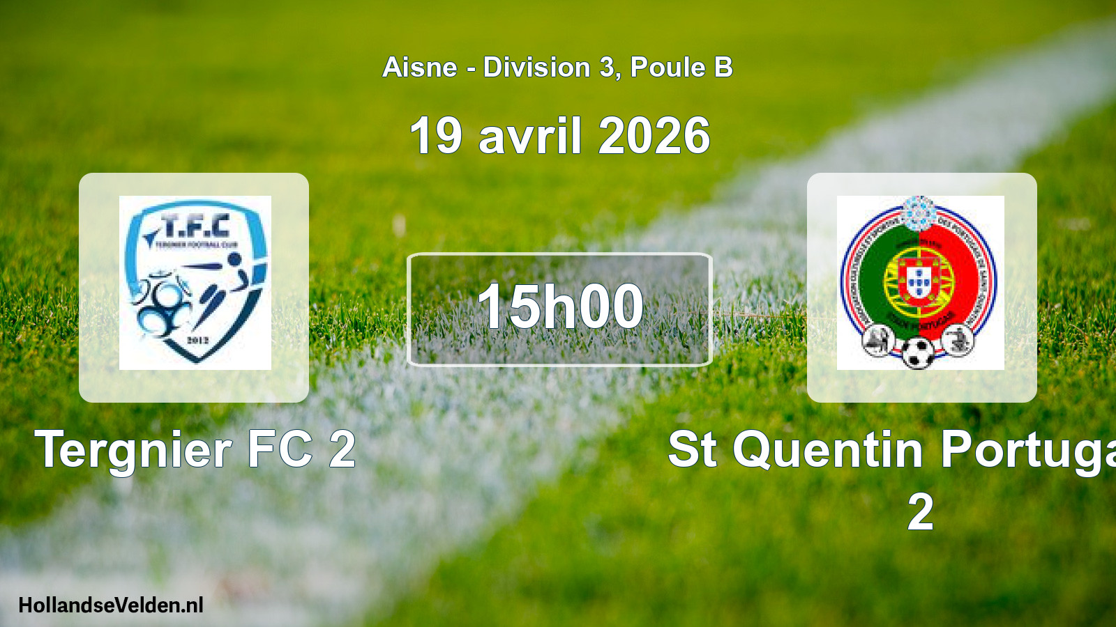 Match programmé: Tergnier FC 2 - St Quentin Portugais 2 (19 avril 2026)