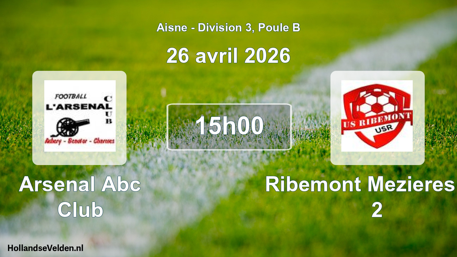 Scheduled Match: Arsenal Abc Club - Ribemont Mezieres US 2 (26 April 2026)