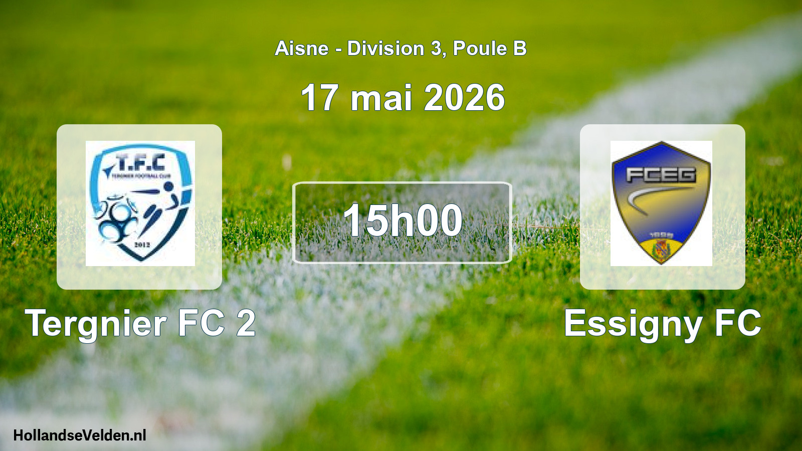 Match programmé: Tergnier FC 2 - Essigny FC (17 mai 2026)