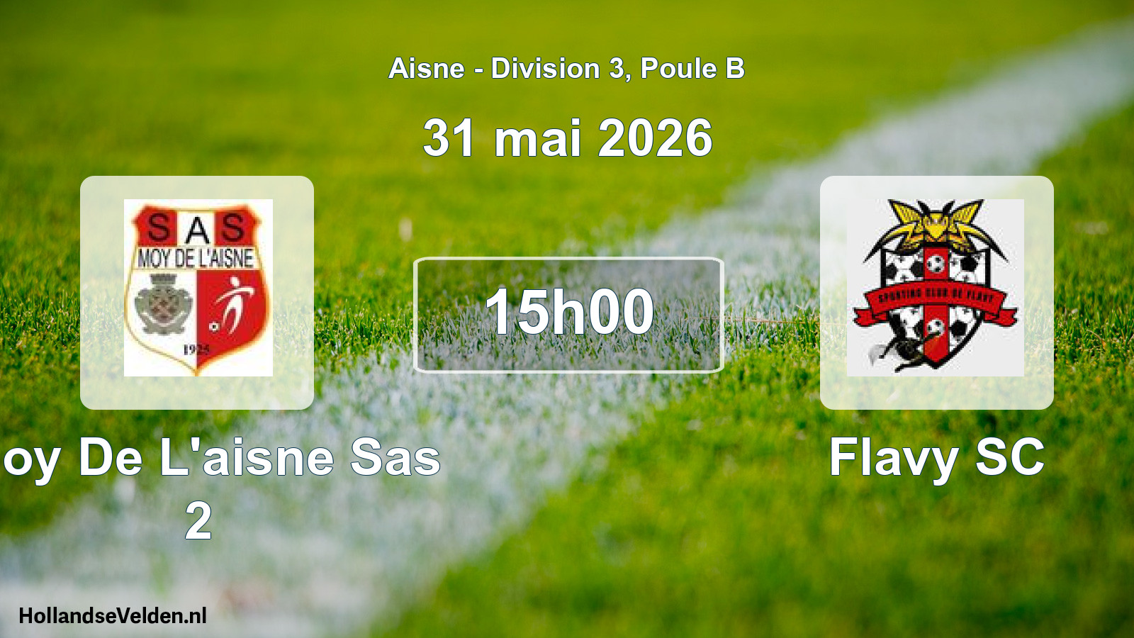 Match programmé: Moy De L'aisne Sas 2 - Flavy SC (31 mai 2026)