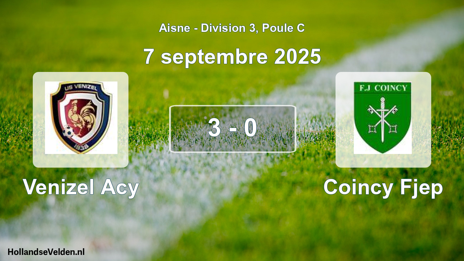 Total number of matches played: Venizel Acy - Coincy Fjep 3 - 0 (7 September 2025)