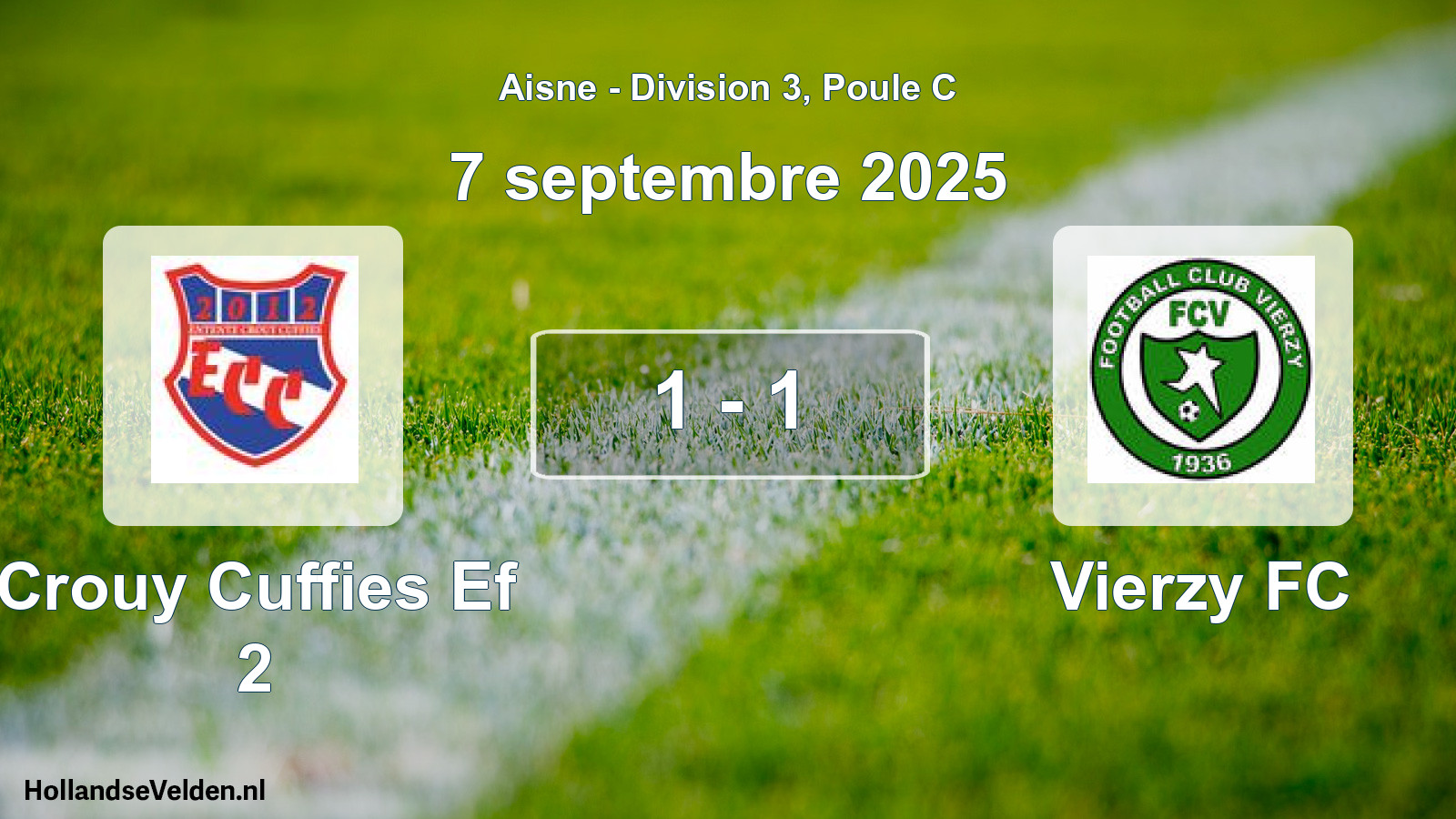 Match joué: Crouy Cuffies Ef 2 - Vierzy FC 1 - 1 (7 septembre 2025)