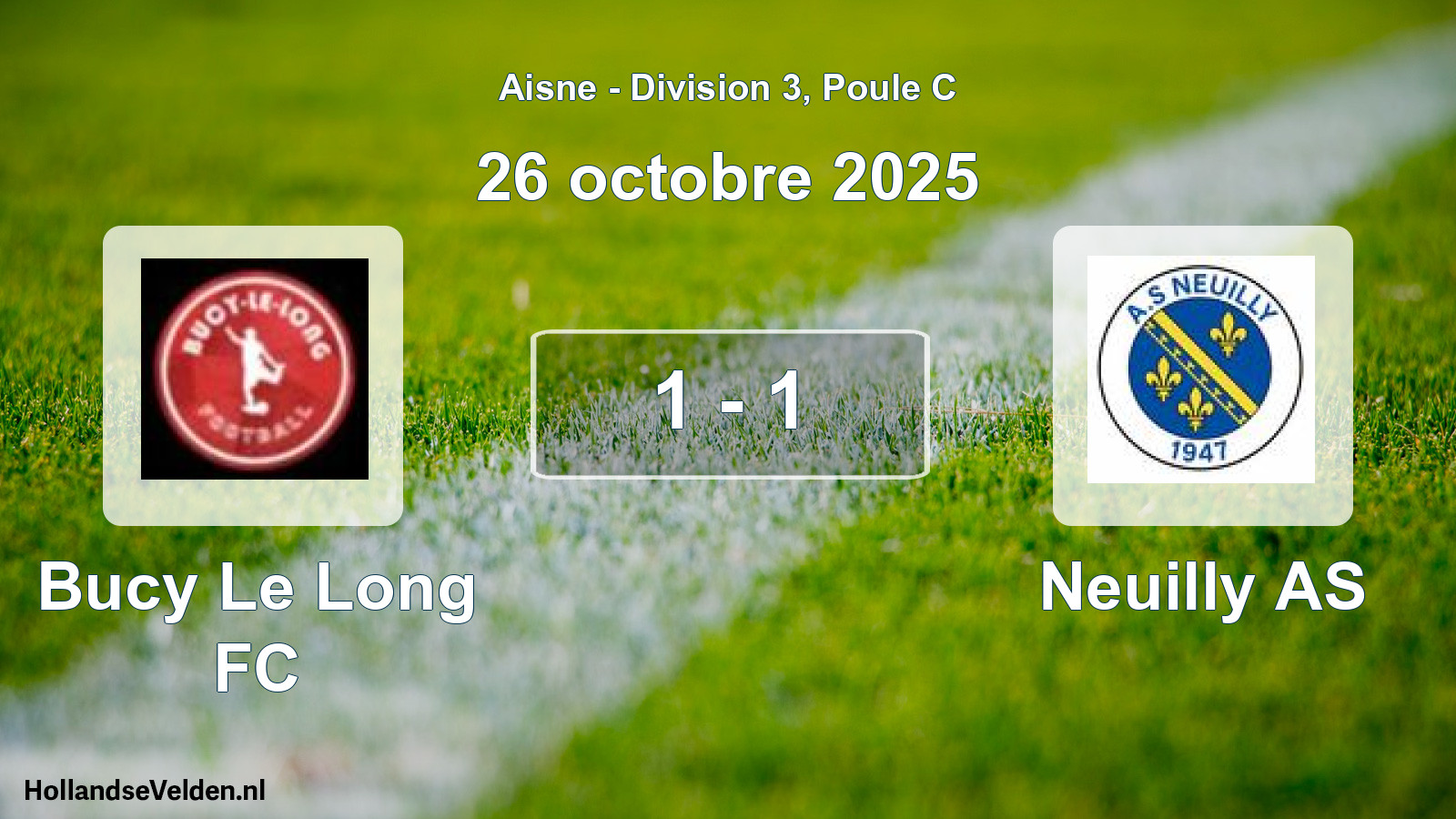Match joué: Bucy Le Long FC - Neuilly AS 1 - 1 (26 octobre 2025)