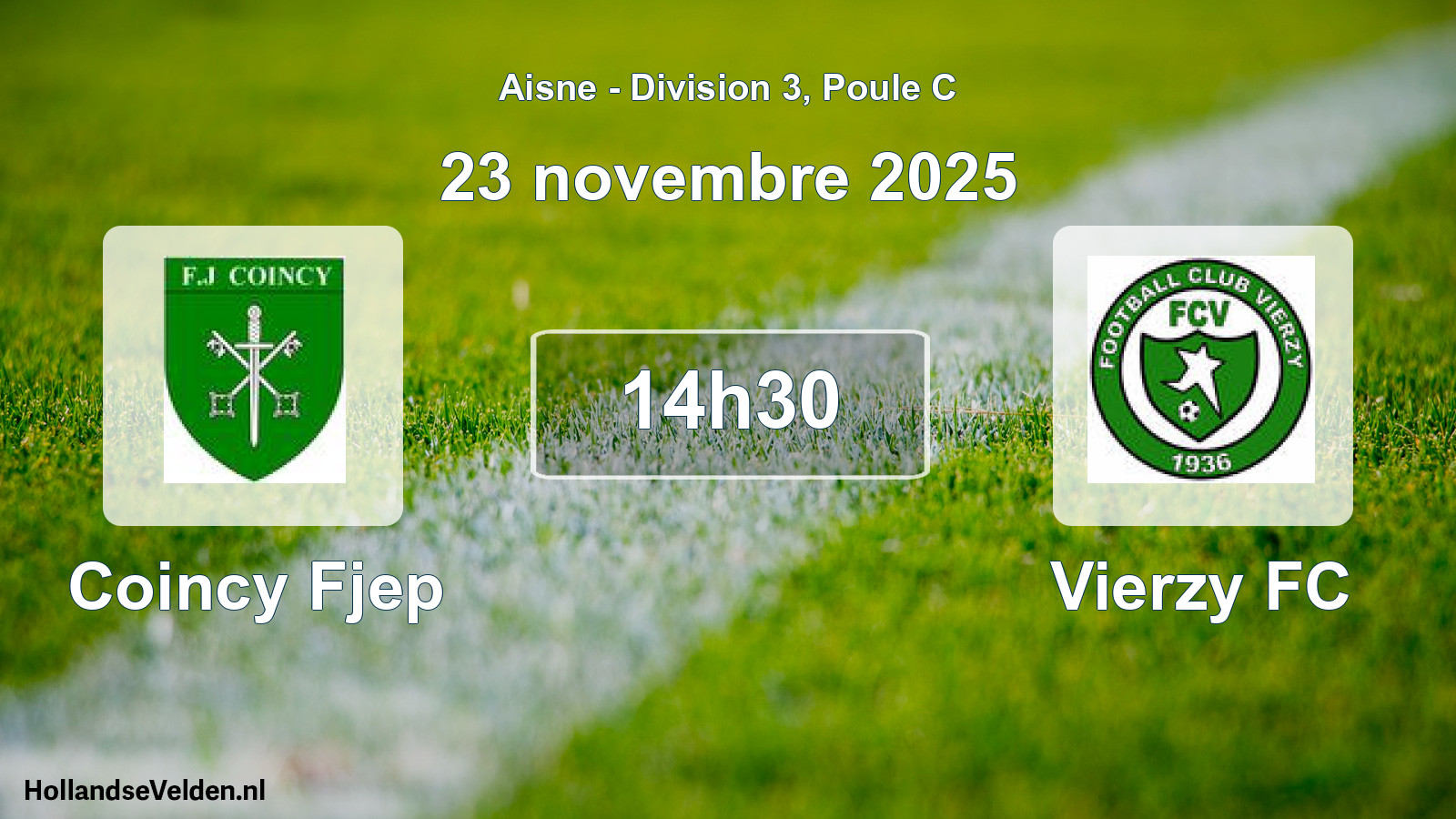 Geplande wedstrijd: Coincy Fjep - Vierzy FC (23 november 2025)