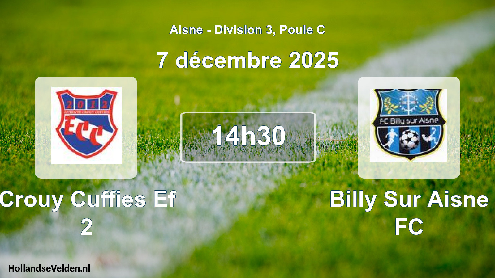Match programmé: Crouy Cuffies Ef 2 - Billy Sur Aisne FC (7 décembre 2025)