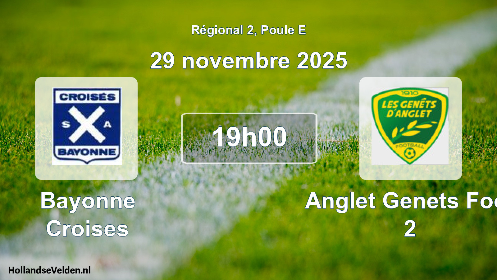 Scheduled Match: Bayonne Croises - Anglet Genets Foot 2 (29 November 2025)