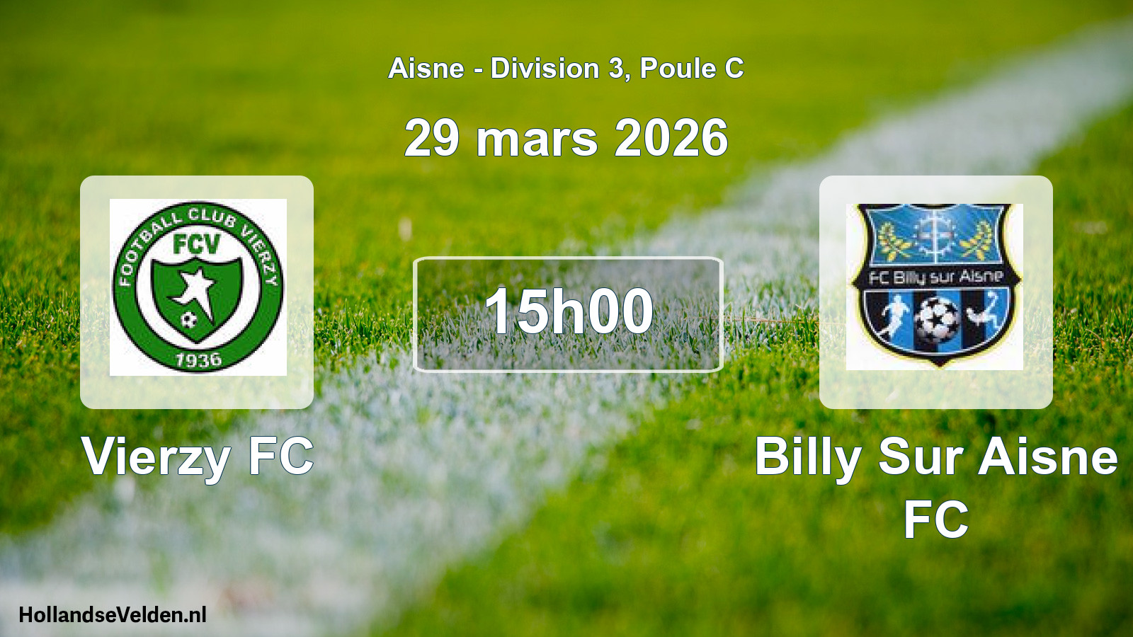 Match programmé: Vierzy FC - Billy Sur Aisne FC (29 mars 2026)