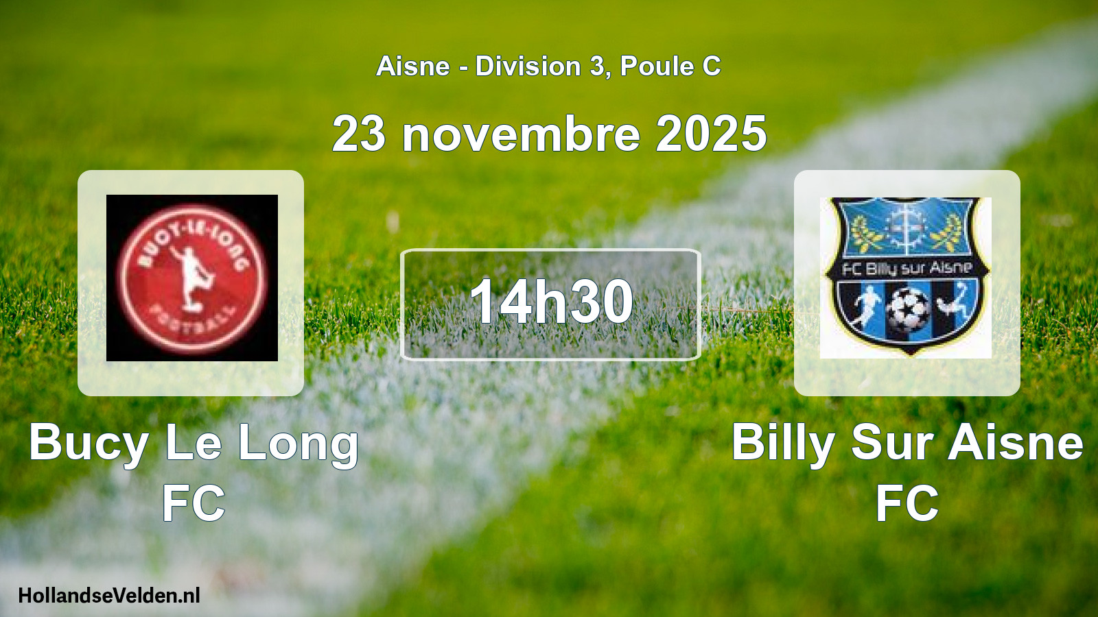 Match programmé: Bucy Le Long FC - Billy Sur Aisne FC (23 novembre 2025)