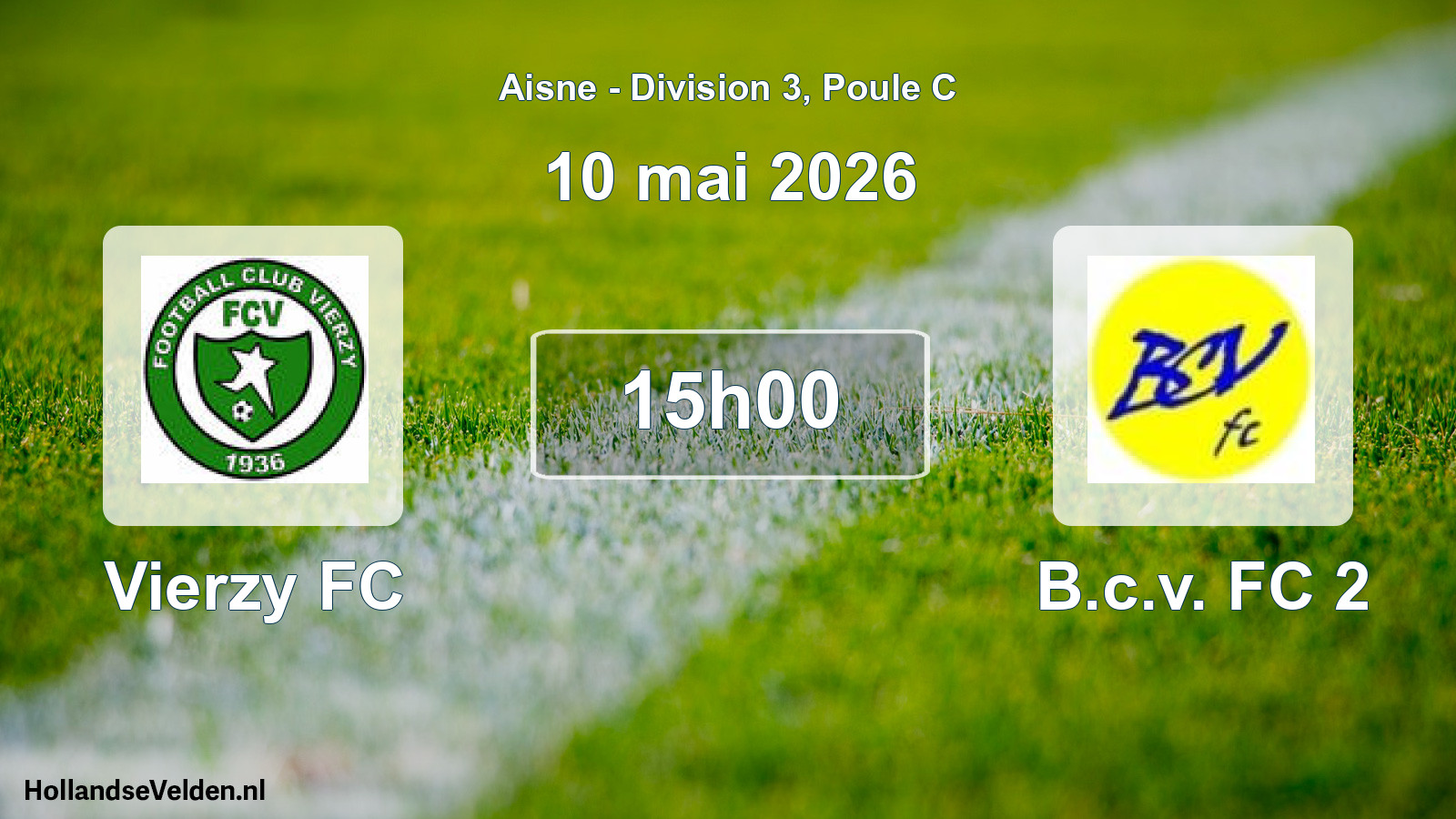 Match programmé: Vierzy FC - B.c.v. FC 2 (10 mai 2026)