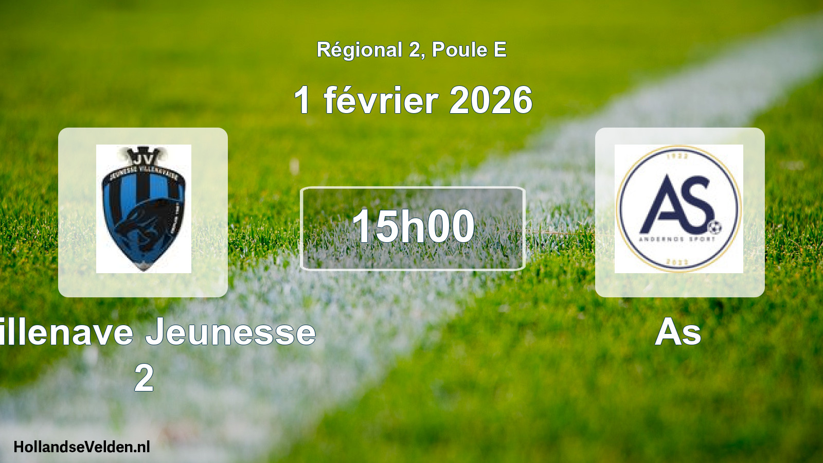 Scheduled Match: Villenave Jeunesse 2 - As (1 February 2026)