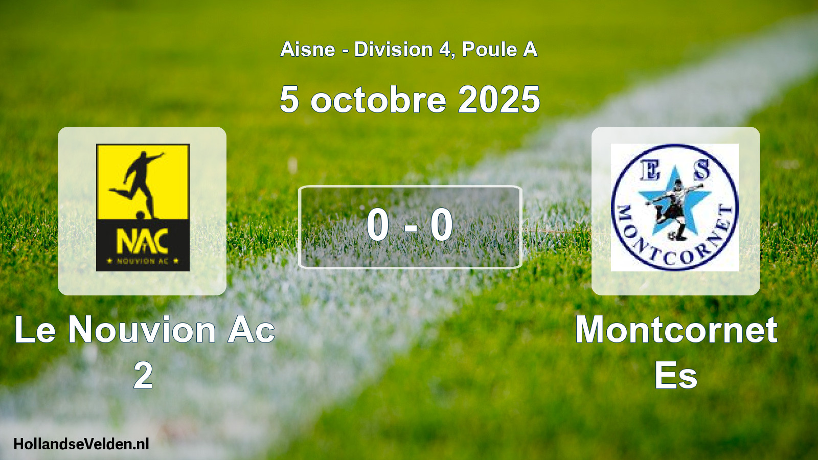 Match joué: Le Nouvion Ac 2 - Montcornet Es 0 - 0 (5 octobre 2025)