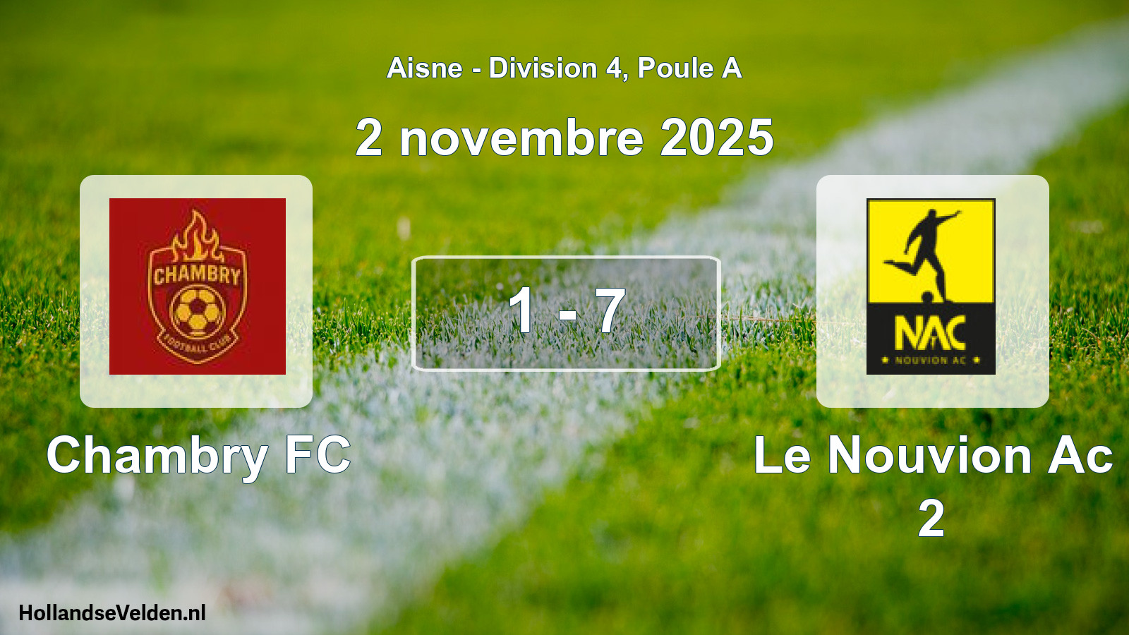 Match joué: Chambry FC - Le Nouvion Ac 2 1 - 7 (2 novembre 2025)