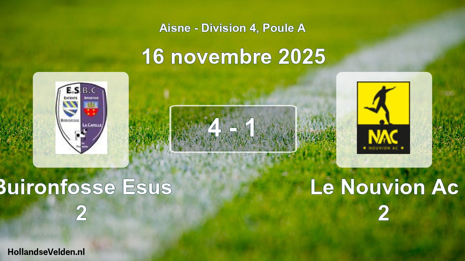 Match joué: Buironfosse Esus 2 - Le Nouvion Ac 2 4 - 1 (16 novembre 2025)