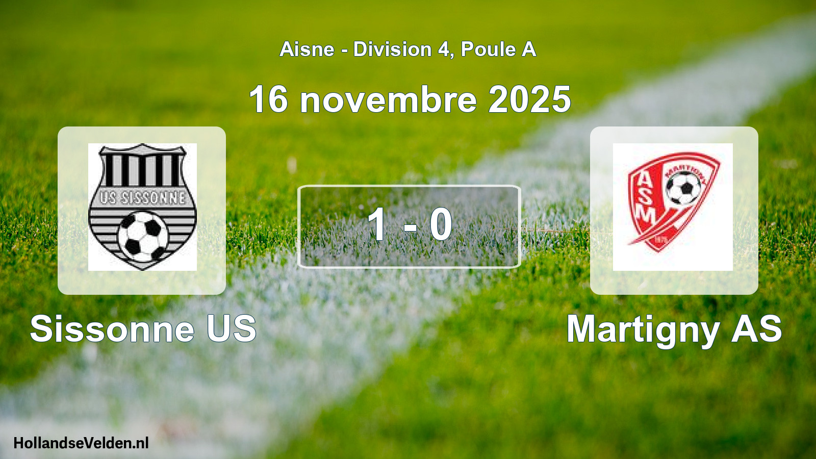 Match joué: Sissonne US - Martigny AS 1 - 0 (16 novembre 2025)