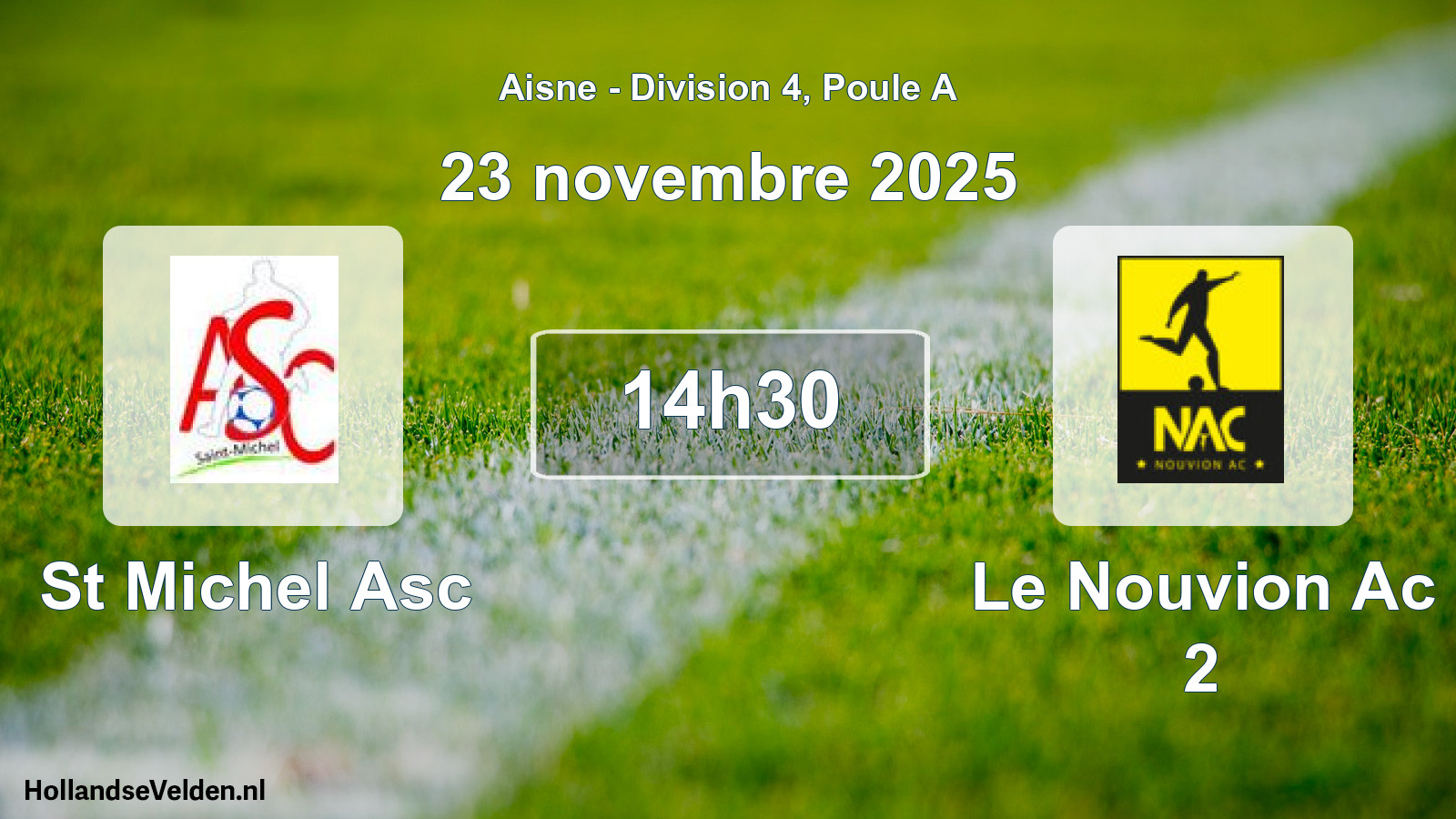 Match programmé: St Michel Asc - Le Nouvion Ac 2 (23 novembre 2025)