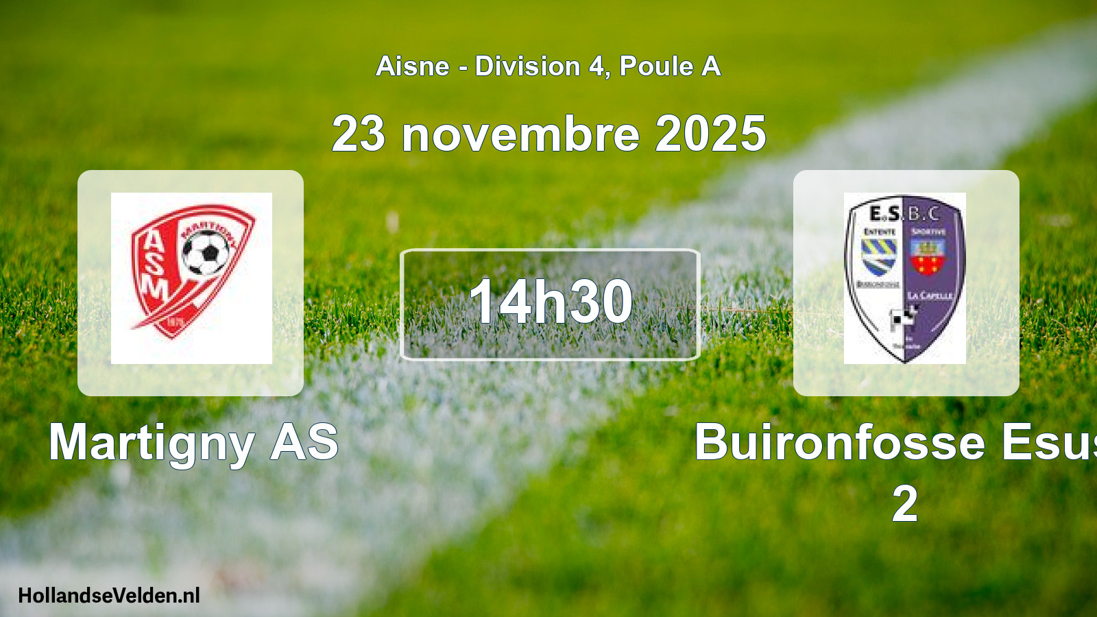 Match programmé: Martigny AS - Buironfosse Esus 2 (23 novembre 2025)