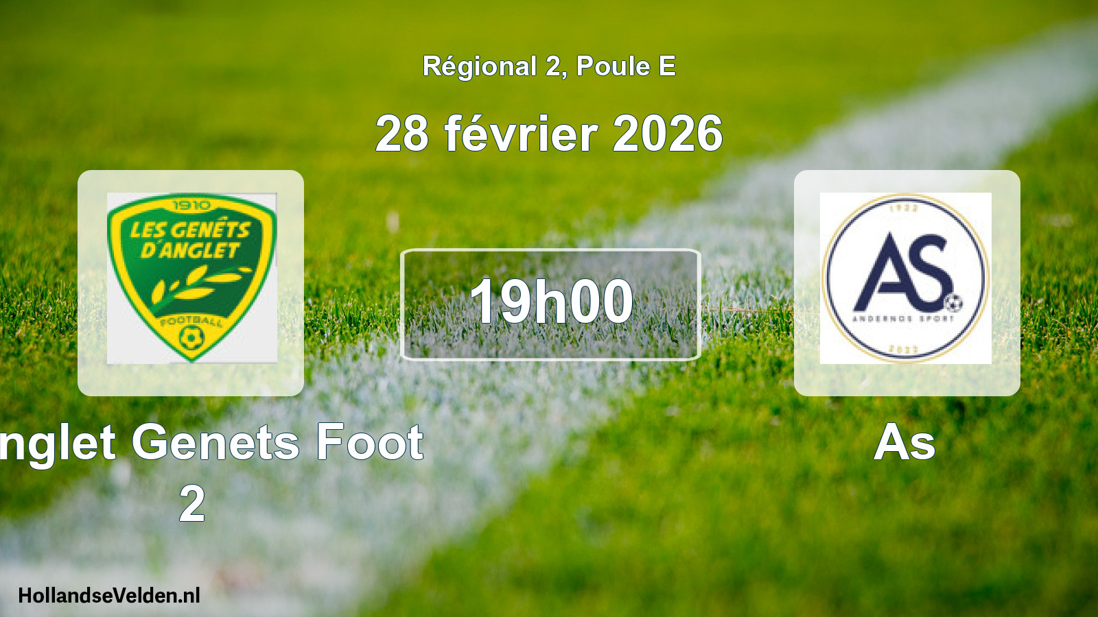 Geplande wedstrijd: Anglet Genets Foot 2 - As (28 februari 2026)